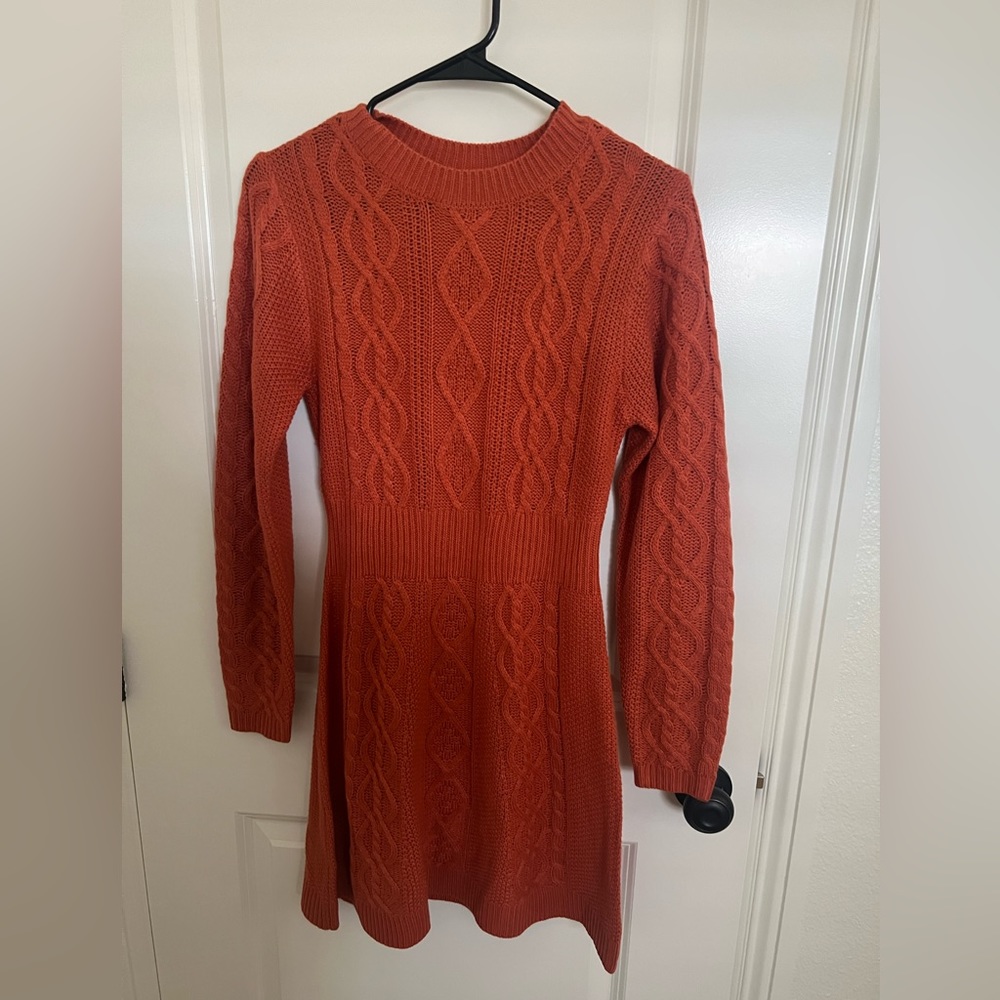 Red long sleeve dress